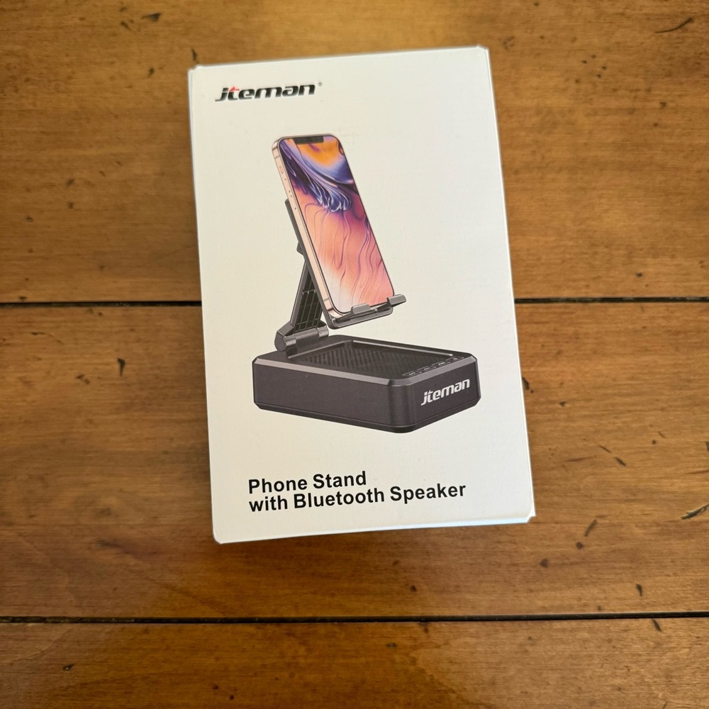 JTEMAN Phone Stand with Bluetooth Speaker NWOT